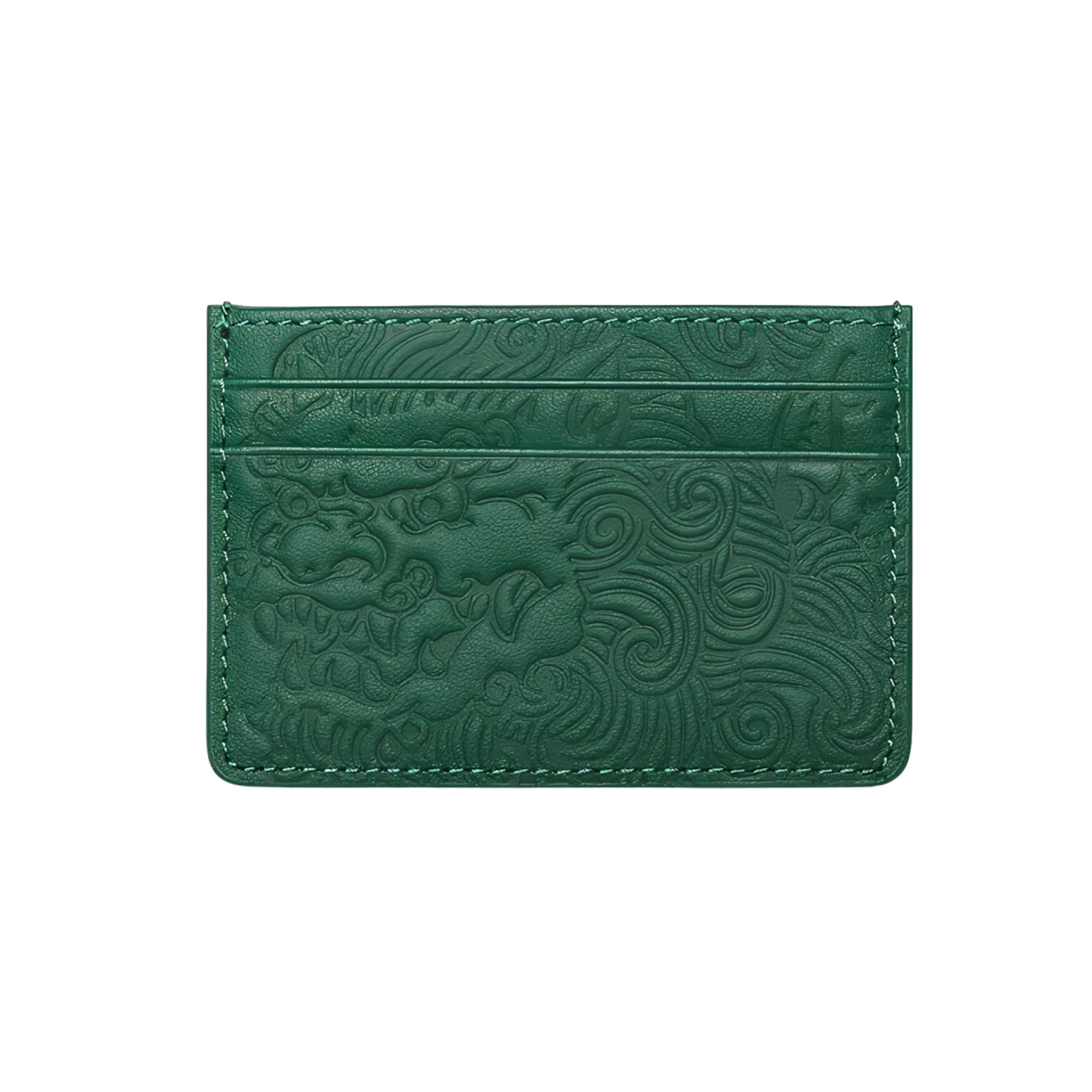 Embossed Leather Jaded Card Holder detail
