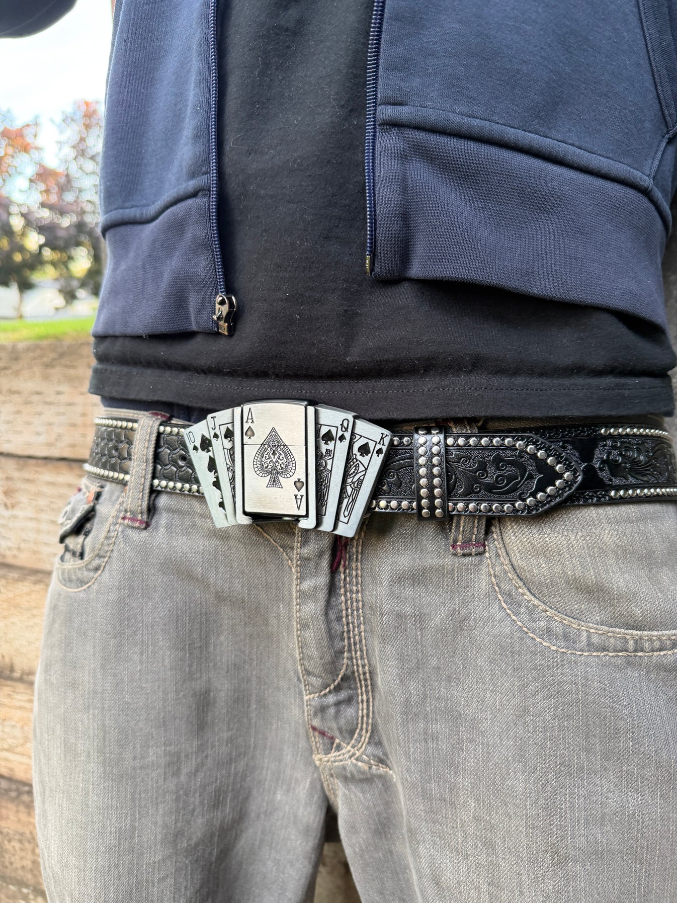 Playing Card Lighter Series Belt Buckle detail