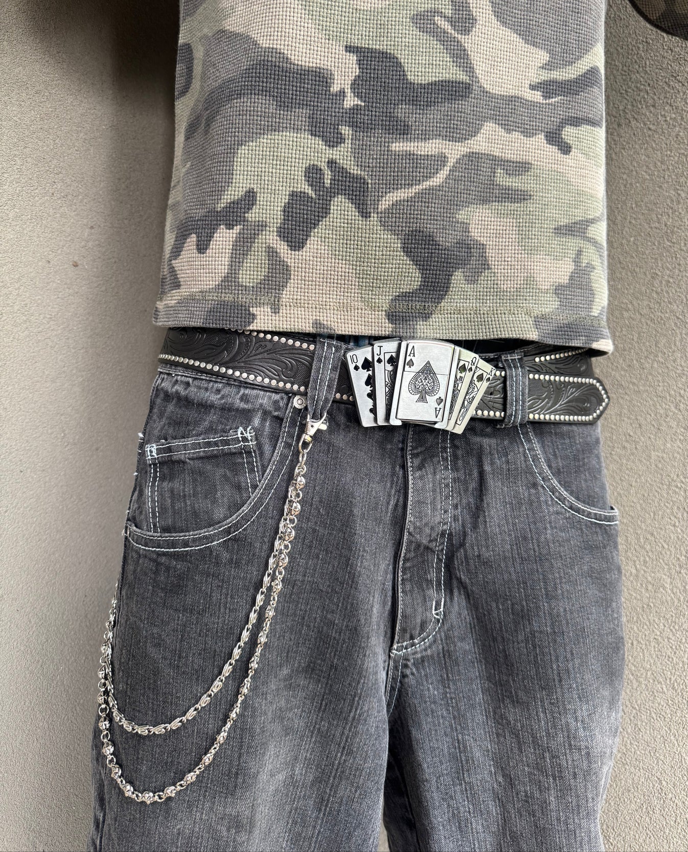 Playing Card Lighter Series Belt Buckle detail