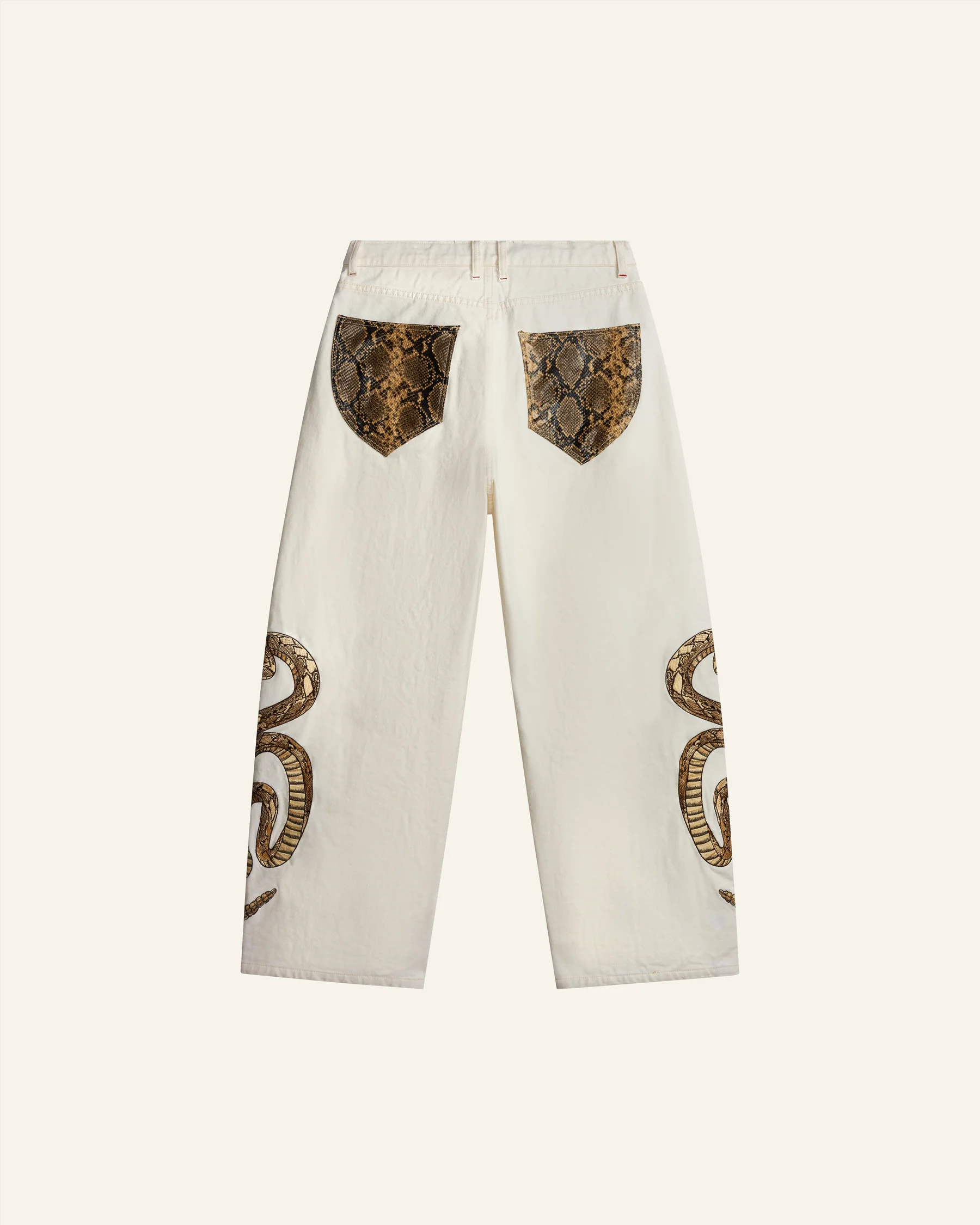 Serpent Embroidered Baggy Pants detail