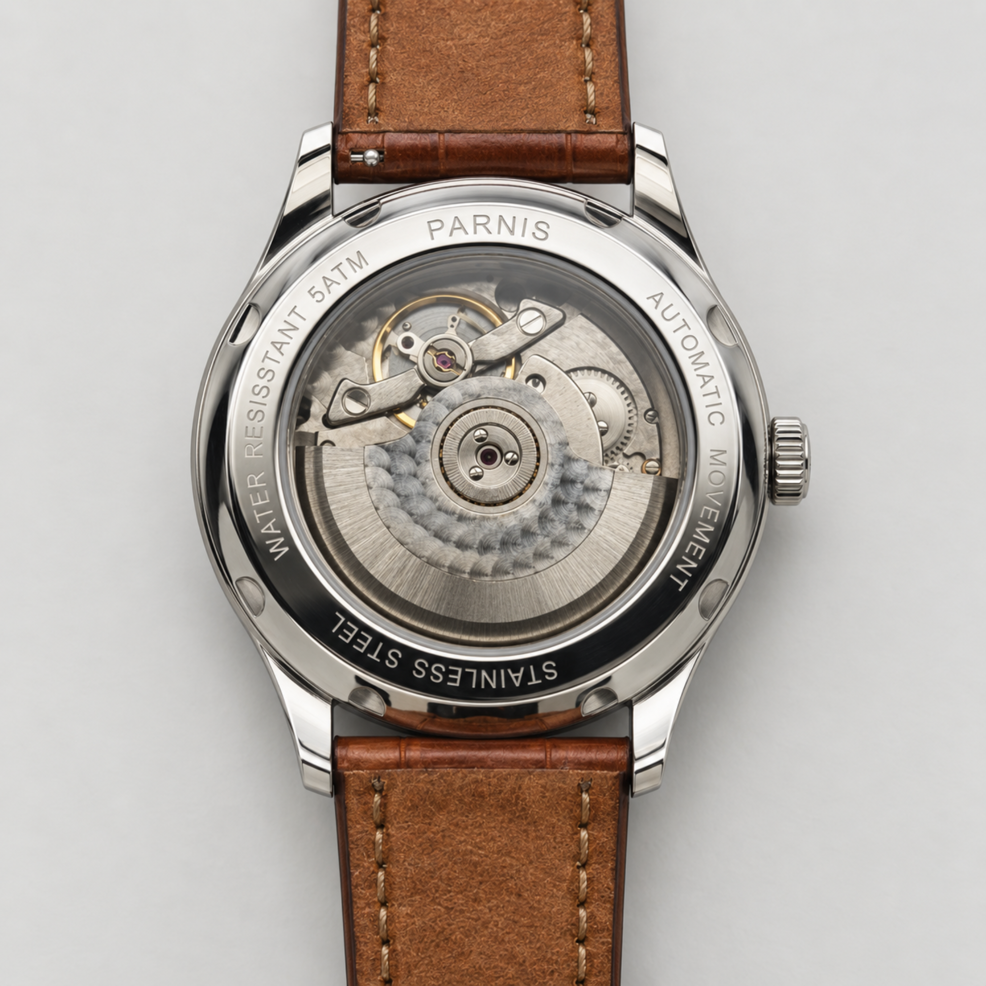 Parnis Automatic Open-Heart Watch detail