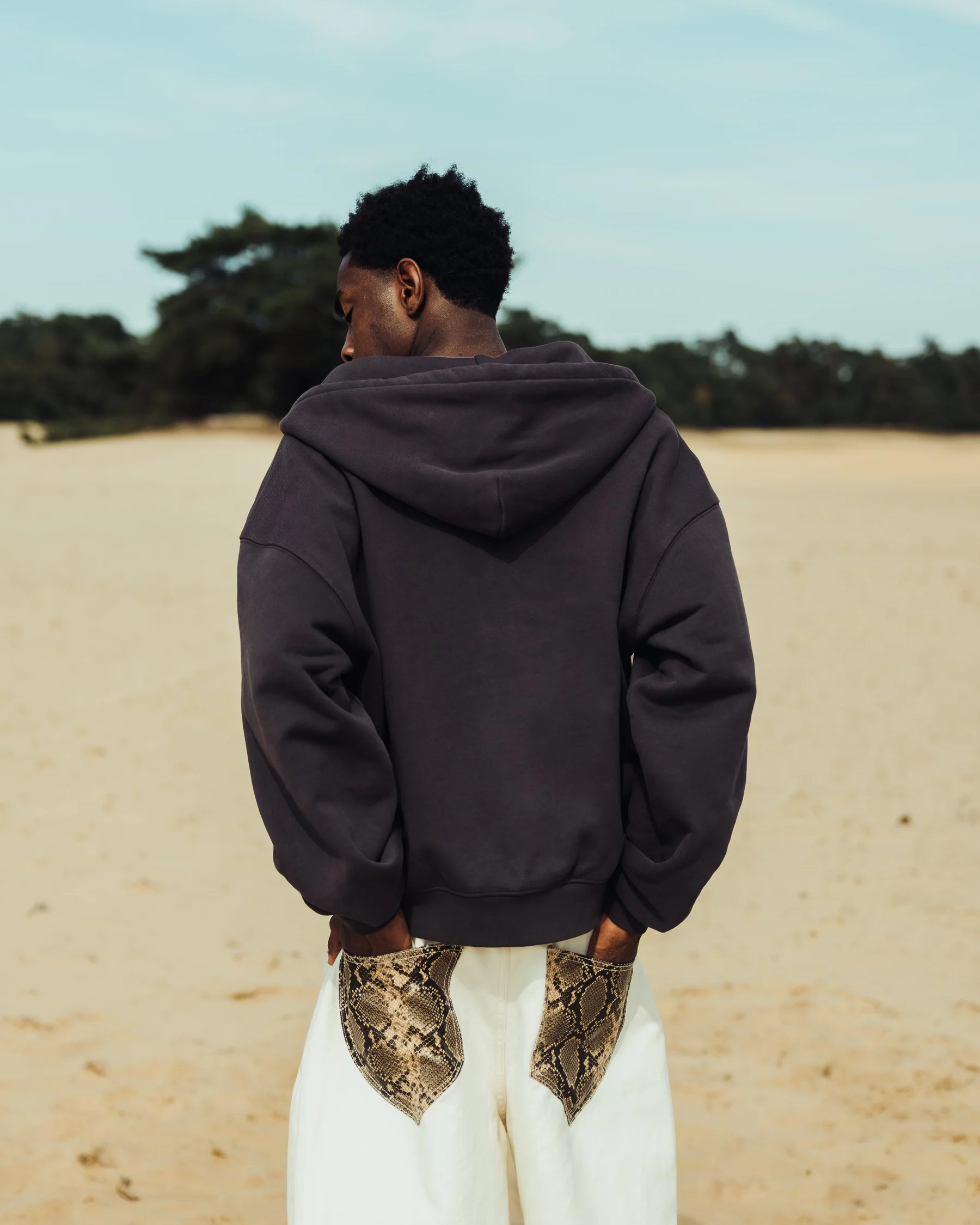 Embroidered Wolf Zip Up Hoodie alternate
